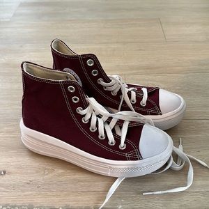 Platform converse high tops - burgundy